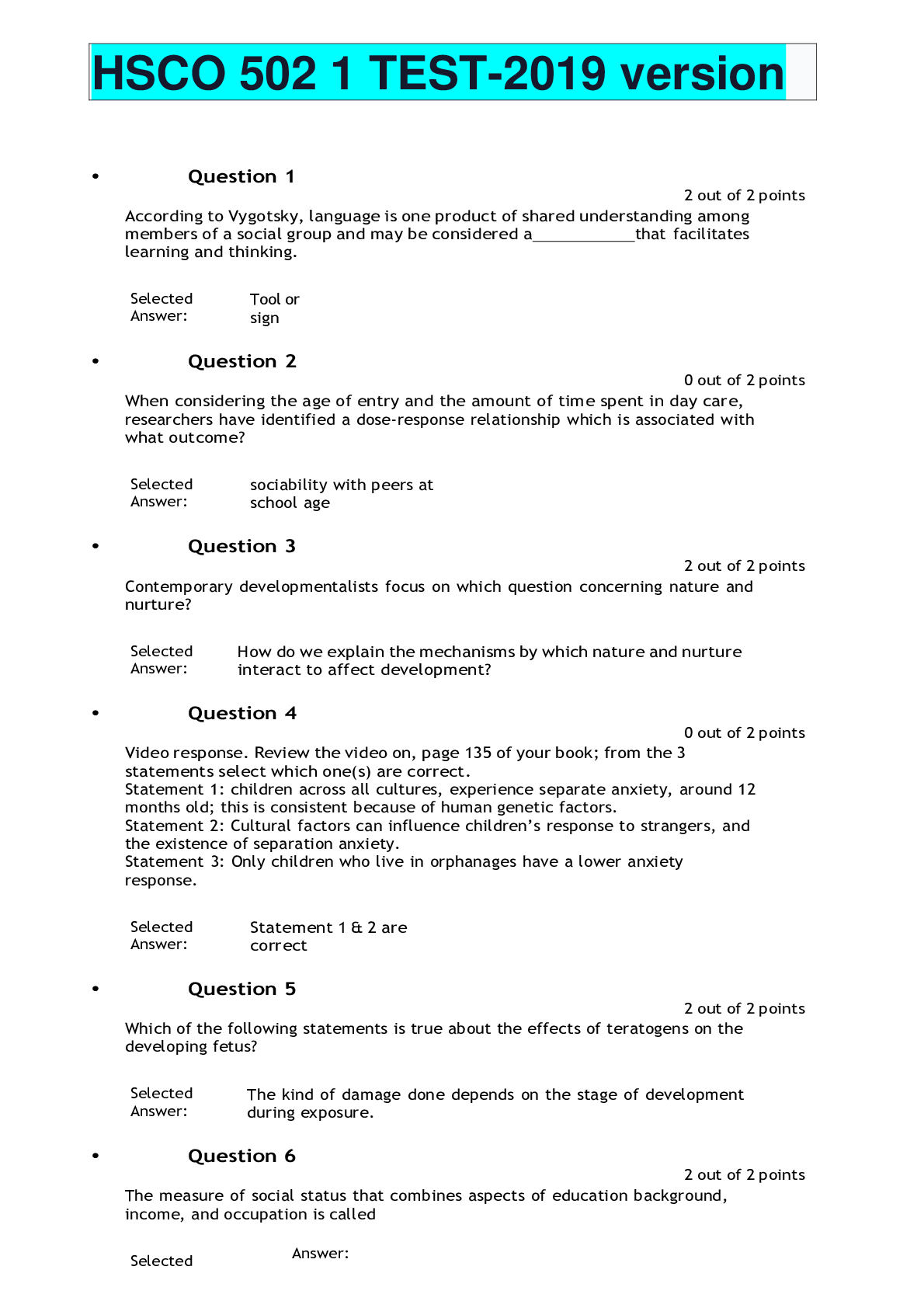 Preview image of HSCO 502 1 TEST-2019 version document